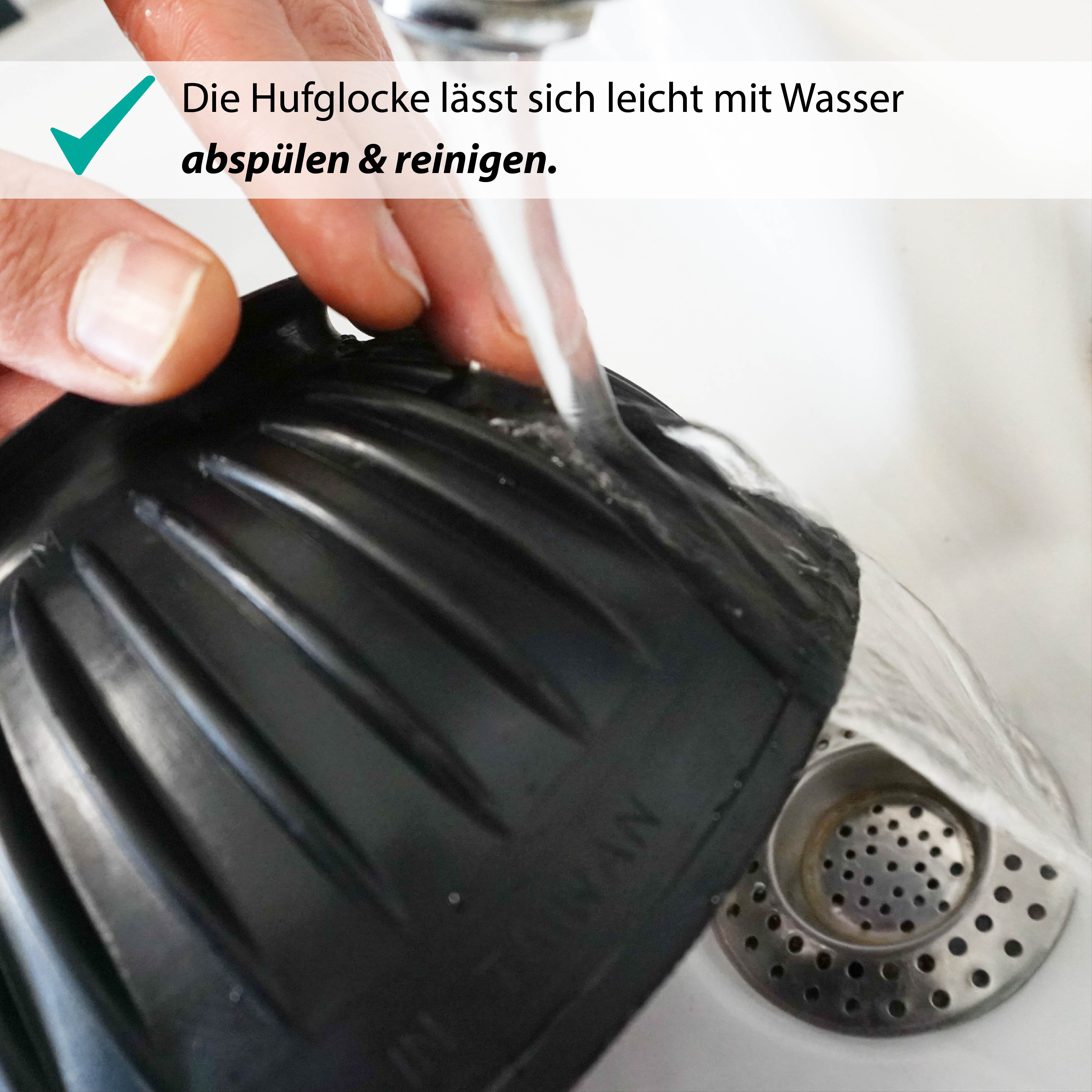 Hufglocken für Pferde, Gummiglocken in schwarz, Größe S-XL